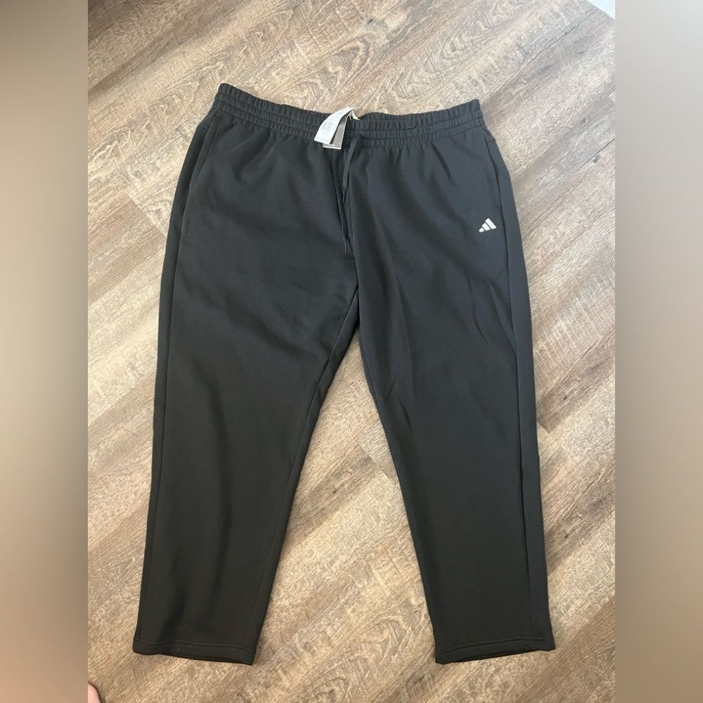 Adidas Plus Size Essentials Feel Cozy Open Hem Sweatpants- Size 4X